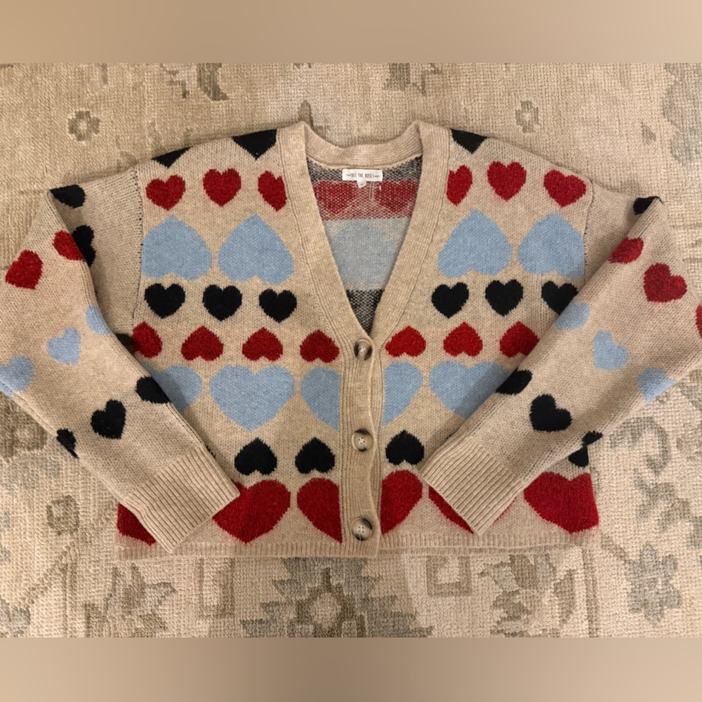 Free The Roses Heart Patterned Cardigan